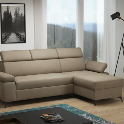 Narożnik Galaxy z regulowanymi zagłówkami | 257 cm