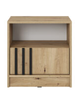 Piaski 25 03 31 Nelly stolik nocny artisan czarny front biale tlo pop