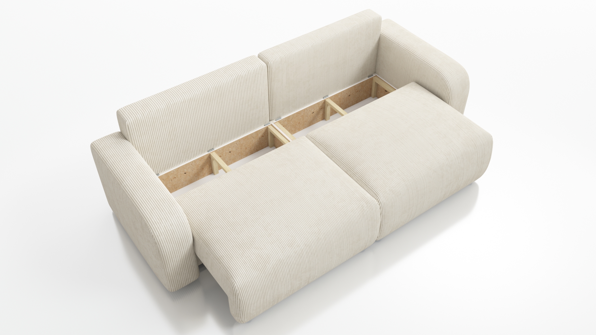 kanapa rozkładana z pojemnikiem na pościel