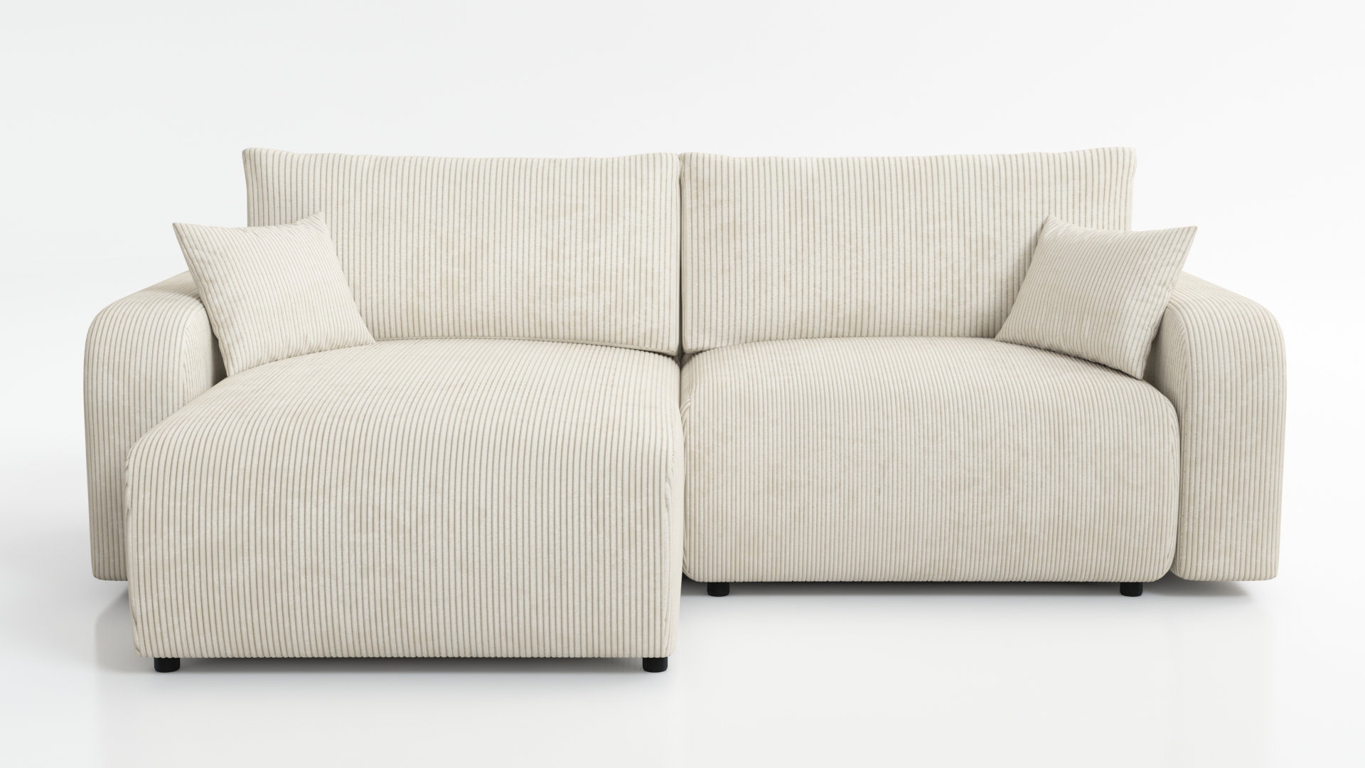 narożnik sztruksowy z funkcją spania