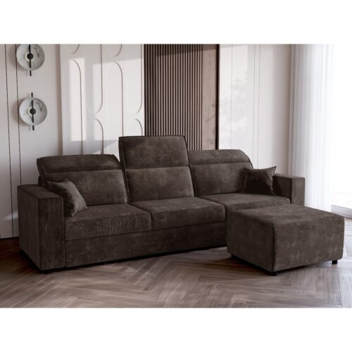 Kanapa Armani z pufą i regulowanymi zagłówkami | 255 cm