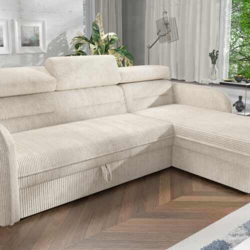 Narożnik Aston z regulowanymi zagłówkami | 225 cm